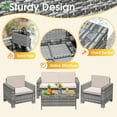 thumbnail image 6 of Devoko 4 Pieces Patio Conversation Set PE Rattan Wicker Furniture Sofa Set Outdoor Indoor Furniture Set, Gray, 6 of 8