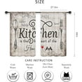 thumbnail image 2 of Farmhouse Kitchen Curtains Country Rustic Short Small Retro Vintage Wood Fork and Spoon Rod Pocket Wooden Board Funny Quotes Bedroom Living Room Treatment Fabric 2 Panels 27.5Wx39H Inch, 2 of 6