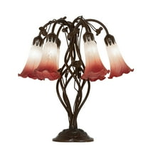 Meyda Lighting 19" High Pink/White Pond Lily 6 Light Table Lamp - 18.5 Wide