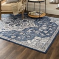 thumbnail image 3 of Mohawk Home Cairn Low Pile Latex Backed Stain and Fade Resistant Geometric Denim Blue Indoor Area Rug, 3'3" X 5', 3 of 9