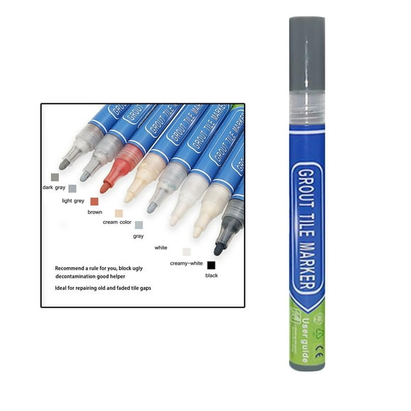 Tile Waterproof Grout Colorant and Sealer Pens A Light Gray