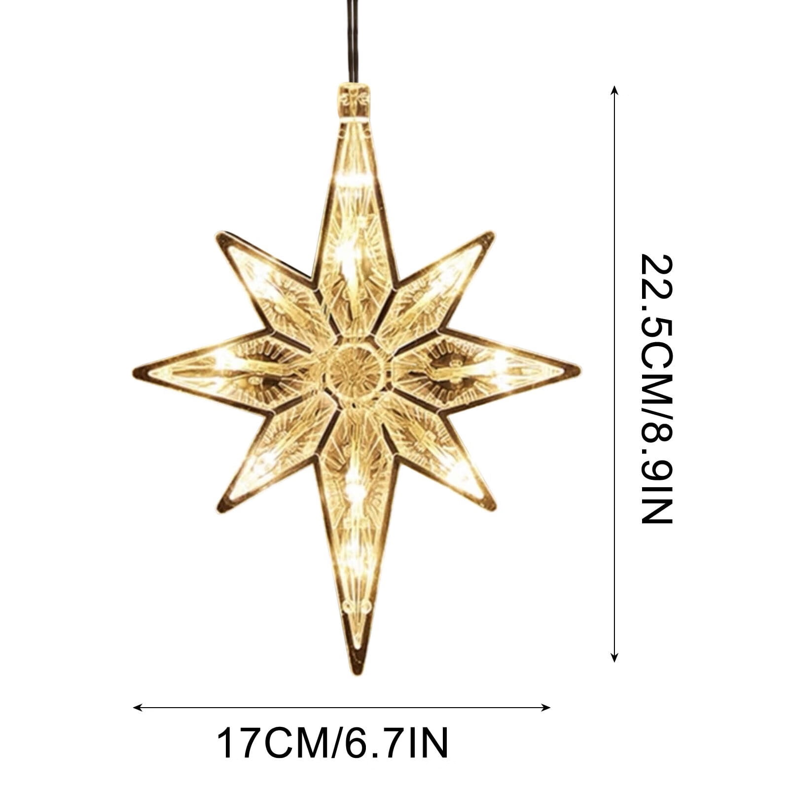 1225LS Snowflake Shaped Ornament Turns Christmas Lights On/Off