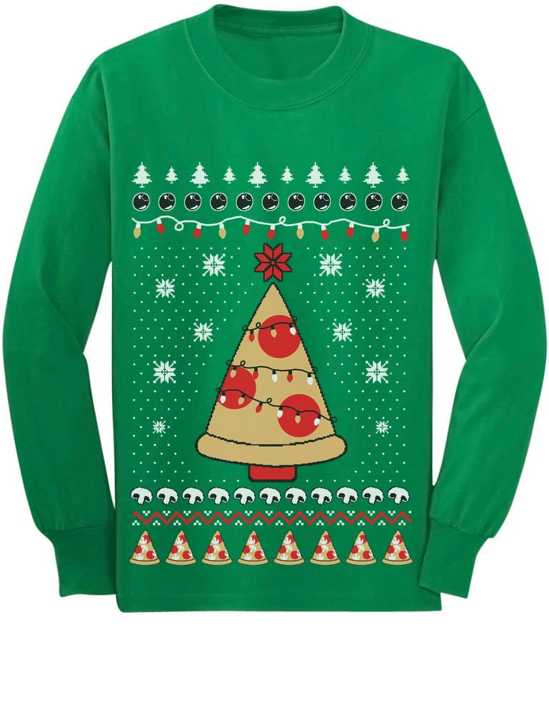 Tstars Boys Unisex Ugly Christmas Sweater Pizza Tree Kids Christmas Gift Funny Humor Holiday Shirts Xmas Party Christmas Gifts for Boy Youth Kids Long Sleeve T Shirt Ugly Xmas Sweater - Walmart.com