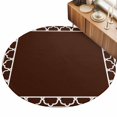thumbnail image 2 of Chocolate Brown Round Living Room Rugs 4 ft, Brown Morocco Printed Border Modern Rustic Washable Area Rug with Non-Slip Sturdy Edge Binding Round Carpet for Entryway Kitchen Bedroom Bathroom, 2 of 9