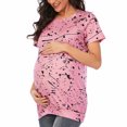 thumbnail image 4 of CKpwisy Womens Maternity Tops 2025 Summer Trendy Elegant Short Sleeve Pleated Dressy Casual Loose Nusring Tunic Tops Crewneck Pregnancy T Shirts Flowy Cute Tees, 4 of 8