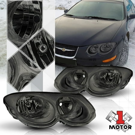 Chrome Housing Smoked Lens Replacement Headlight Lamp For 99 04 Chrome Housing Smoked Lens Replacement Headlight Lamp For 99 04 Chrysler 300m 00 01 02 03