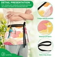 thumbnail image 4 of Yayeee Waist Apron with Pockets for Cooking Waterproof Half Server Aprons, Pink Floral Orange, 4 of 7