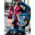 thumbnail image 1 of Camisas hawaianas de manga larga con estampado geométrico en 3D, camisas de moda para hombre, blusas playeras, camisas casuales con botones, ropa para hombre, 1 of 6
