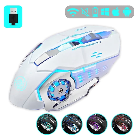 Gaming Mouse 2.4G Bluetooth Wireless Rechargeable Mouse For Laptop RGB Backlight E-Sports Mechanical Mouse For PC Computer Gamer
