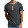 thumbnail image 4 of GENTS BLISS Henley Men Shirts Short Sleeve T shirts for Men Crew Neck Color Block Men Shirts, 4 of 6