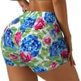 thumbnail image 2 of Blue Red Rose Flowers Workout Shorts For Women Scrunch Butt Lifting Yoga Gym Seamless Booty Biker Shorts Xx-Large, 2 of 9