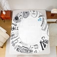 thumbnail image 5 of Feelyou Love Music Twin Sheet Sets, White Black Twin Fitted Sheet, Guitar Piano Drum Flat Sheet, Super Cozy Room Decoration, 3-Piece, 5 of 7