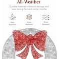 thumbnail image 5 of 30in Pre-Lit Outdoor Christmas Wreath Decoration, LED Metal Holiday Decor for Home w/ 100 Lights, Bow - Silver/Red, 5 of 10