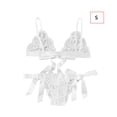 thumbnail image 1 of Conjunto de ropa interior de encaje floral encantador para mujer, regalo de lencería de bragas de malla, blanco, S Guardurnaity XX000194-01, 1 of 7