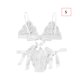 thumbnail image 1 of Conjunto de ropa interior de encaje floral encantador para mujer, regalo de lencería de bragas de malla, blanco, S Jumpingount XX000194-01, 1 of 7