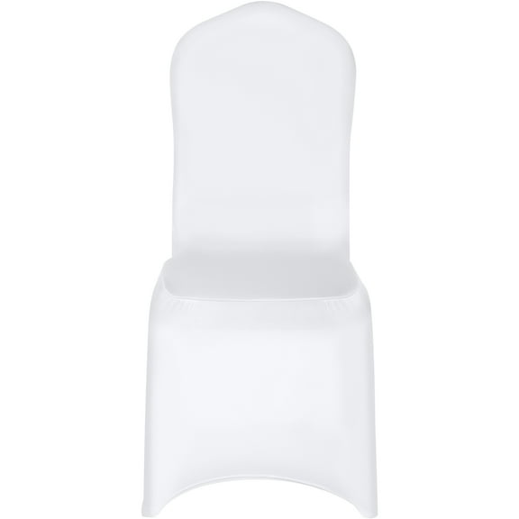 KFFKFF 50 Pcs White Chair Covers Polyester Spandex Chair Cover Stretch Slipcovers for Wedding Party Dining Banquet Flat-Front Chair Covers