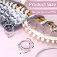 thumbnail image 2 of Knitting Crochet Loop Ring for Fingers, Adjustable Crochet Tension Ring, Metal Open Yarn Guide Finger Holders, Knitting Thimbles for Crochet (4 Pack - Single Silver), 2 of 5