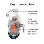 Baby Brezza Best Baby Puree Maker One Step Food Steamer Blender Auto Shut off Dishwasher Safe Cooker for Infants Toddlers with 3 Pouches & Funnels
