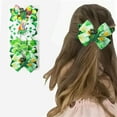 thumbnail image 4 of Fiudx Pinzas para El Pelo Del Día de San Patricio, Diseño de Lazo Festivo Verde, Material Suave y Cómodo, Estilos Versátiles, Accesorio para Fiestas, de 3 a 12 Años, Juego de 4, 23,3 X 11,92 X 2 Cm, 4 of 6