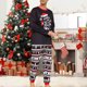 thumbnail image 4 of Conjunto de ropa de dormir navideña Ropa de hogar cómoda con estampado de letras/muñeco de nieve/árbol para niños y adultos, 4 of 9