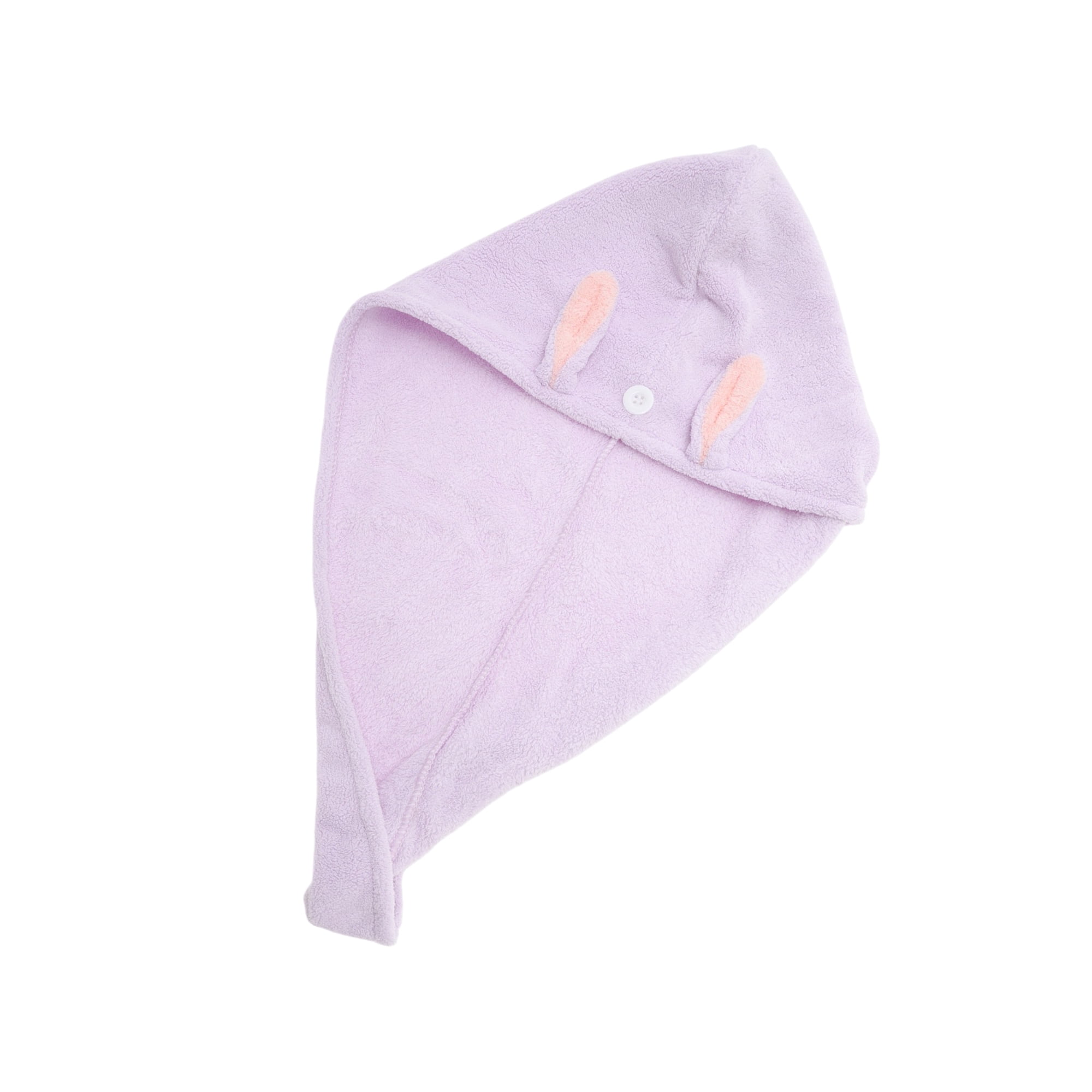 Unique Bargains 1pc Absorbent Cartoon Rabbit Ears-shaped Hair Towel 24.41"x 9.06" Purple