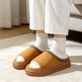 thumbnail image 6 of CHICVOMEY Fuzzy Slippers Women Slip on Indoor Cozy Memory Foam House Shoes Open Toe House Slippers Lightweight Fluffy Slippers, 6 of 9