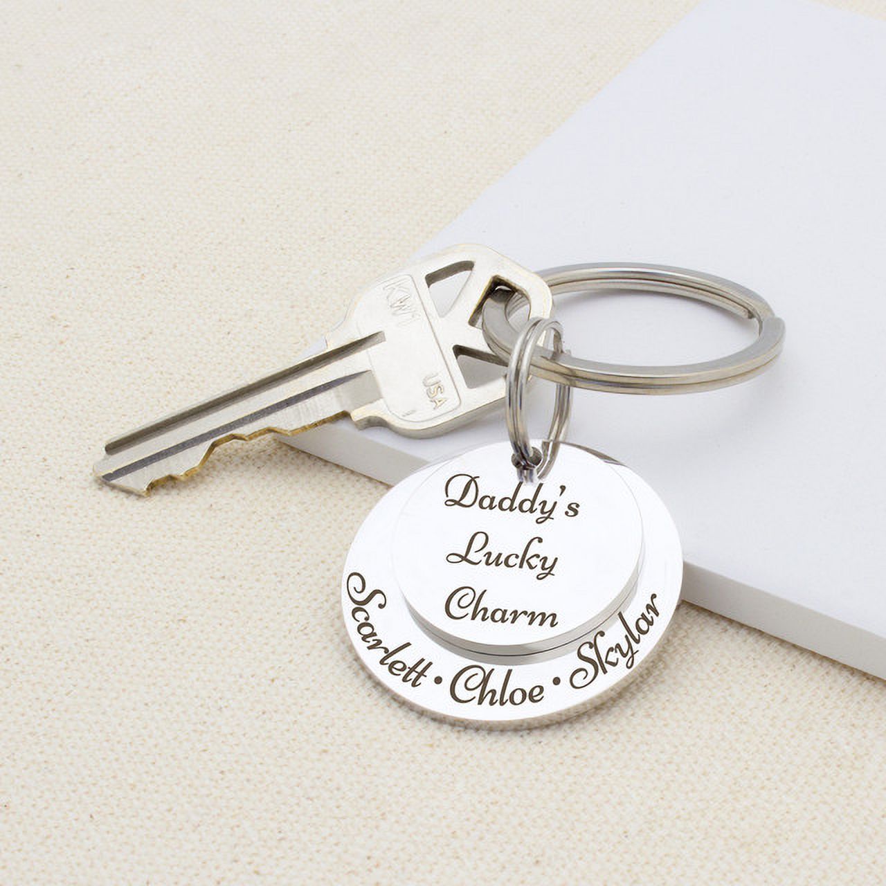 Frogued Key Holder Letter Pattern Fathers Day Gifts Stainless Steel Drive Safe Keychain for Home (Type V), Adult Unisex, Size: One Size