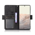 thumbnail image 3 of Case for Google Pixel 6 Pro Cover Adjustable Detachable Card Holder Magnetic closure Leather Wallet Case - Black, 3 of 5