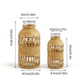 thumbnail image 3 of Natural Grass Wrapped Glass Vase 6.3 Inch Boho Farmhouse Decor, 3 of 9