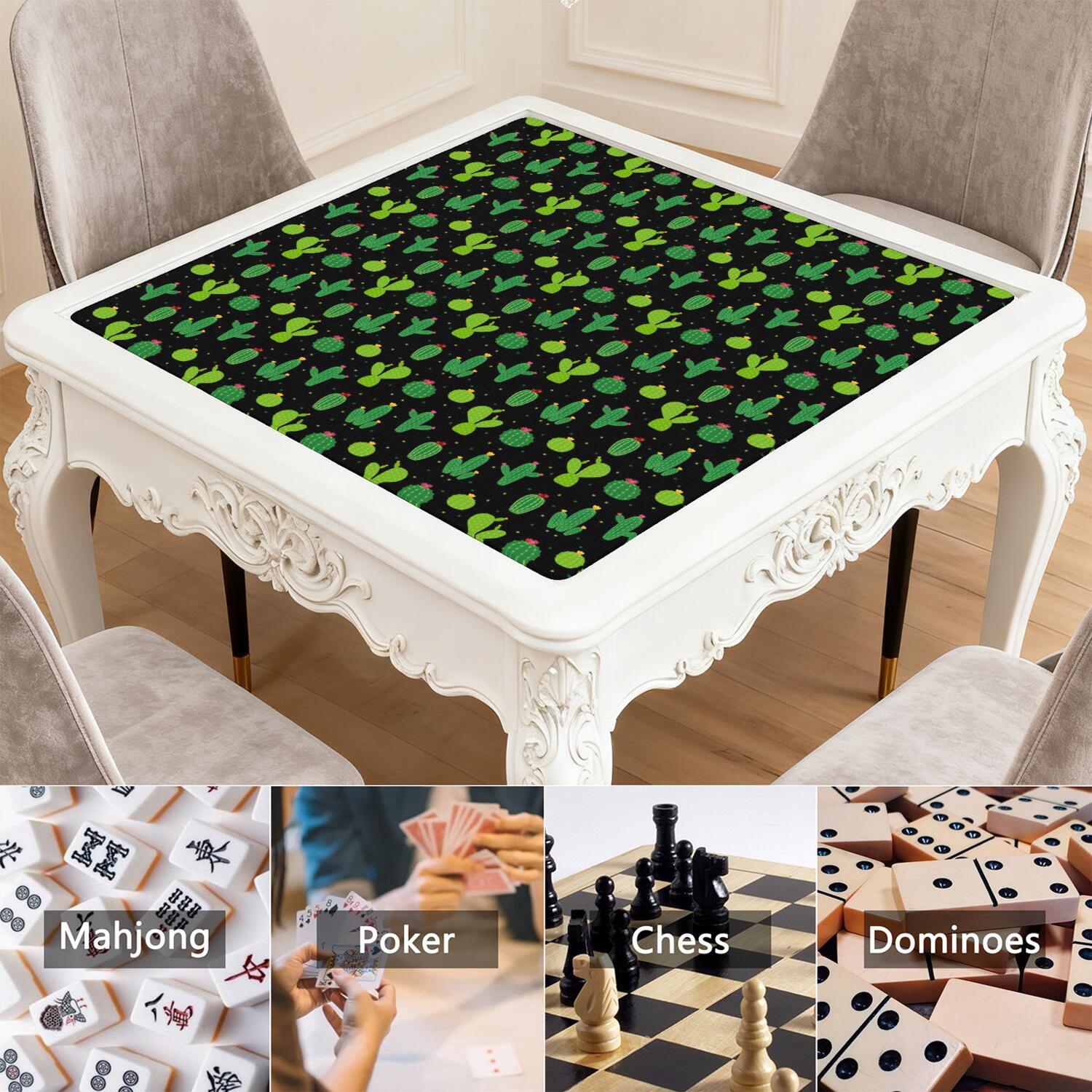 Large Square Plants Style Mat 31.5x31.5 Inches Made of High Quality Rubber with Anti-Slip Properties and Noise Reducing Technology for Card Games