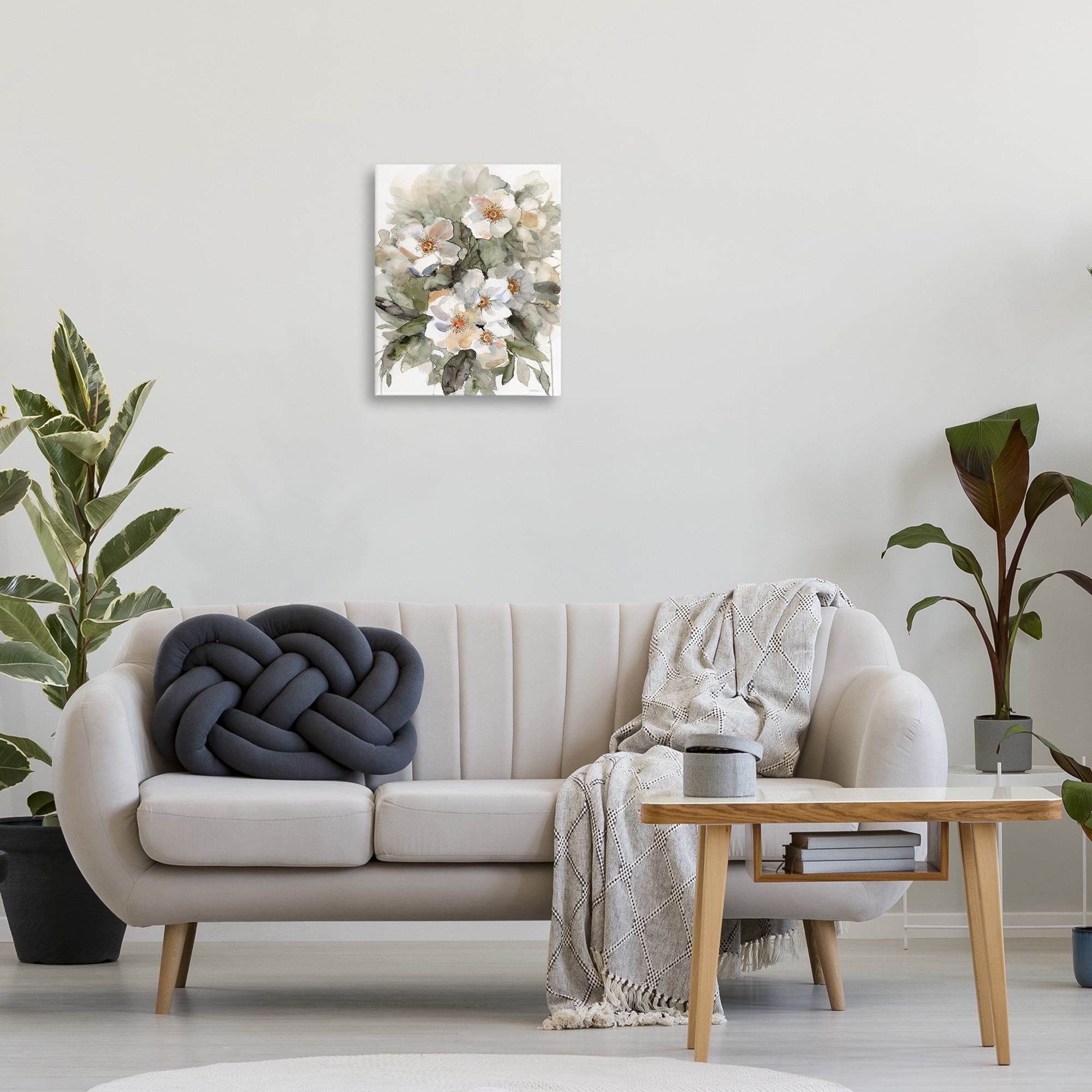 Stupell Industries Abstract Floral Bundle Plants & Flowers Painting Wrapped Canvas Art Print Wall Art, 16 x 20