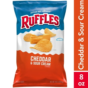 Ruffles Potato Chips Cheddar & Sour Cream Flavored 8 Oz