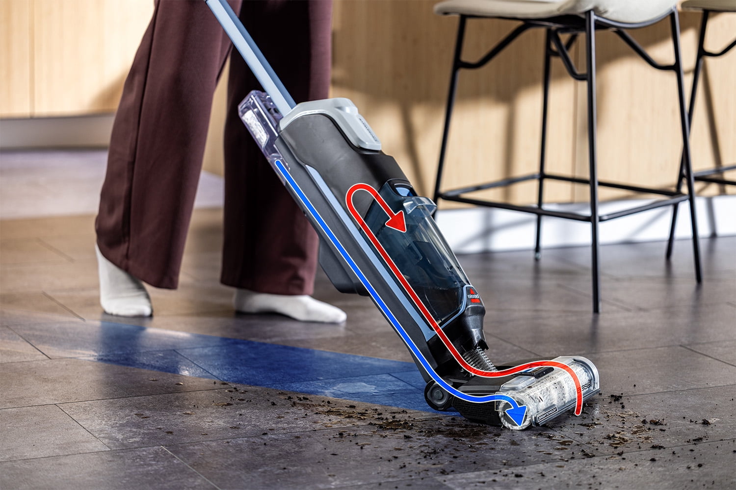 Bissell CrossWave Edge Floor Cleaner, Cordless, Wet Dry Vacuum Mop with Zero-Gap Edge Technology & Powerful Suction for Tile Floors and Stain Removal, 4329F
