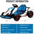 thumbnail image 2 of Lumiparty Go Kart for Kids, 24V Drift Kart with 200W*2  Powerful Motor, 7AH Big Battery, 8.1MPH High Speed, Electric Pedals, Music, Horn, Electric Go Kart Outdoor Race Toy, Blue, 2 of 9