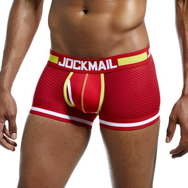 CHGBMOK Boxer Briefs for Men Mesh Splicing Boxer Pants Underwear Underpants  Breathable Soft Panties 