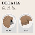 thumbnail image 6 of TEMOFON Cotton Linen Pants for Women Capri Summer Lounge Tapered Leg with Pockets Elastic Waistband Comfy Lace Trim Dark Brown Clothes S, 6 of 8