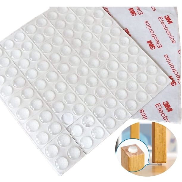 Juego de 128 deslizadores autoadhesivos para puertas de gabinetes, partículas transparentes anticolisión, tablas de cortar, tapas de vidrio, muebles de cocina pequeños, topes de goma para paredes y pisos de madera ER