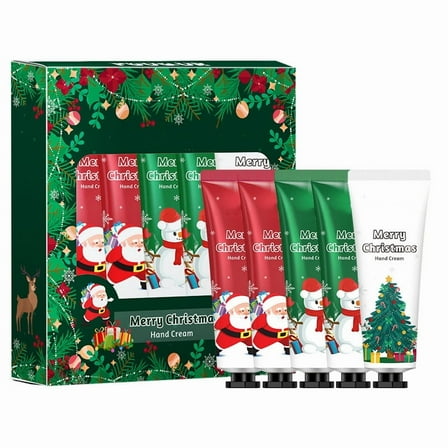 HHBEAUTY Christmas Hand Cream Set For Women, 5 Pack Mini Hand Lotion Travel Size Bulk For Dry Cracked, Moisturizer Cream For Stocking Stuffers and Christmas Decorations