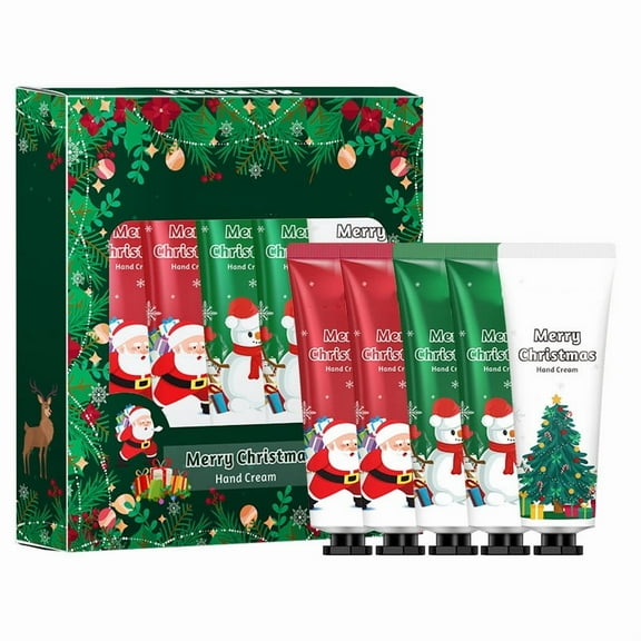 HHBEAUTY Christmas Hand Cream Set For Women, 5 Pack Mini Hand Lotion Travel Size Bulk For Dry Cracked, Moisturizer Cream For Stocking Stuffers and Christmas Decorations