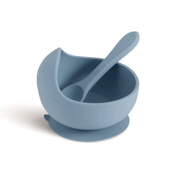 Baby Silicone Bowls with Suction - Toddler Bowl and Spoon Set Baby Silicone Weaning Set