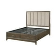 thumbnail image 4 of Wyn Queen Platform Bed- Chenille Channel Tufted Upholstery- Walnut Brown, 4 of 6