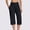 Black, variant on Women's Cross Waist Wide Leg Yoga Capri Pants, Loose Casual 7/8 Cropped Trousers with Pockets for Workout Beach Vacation Black L