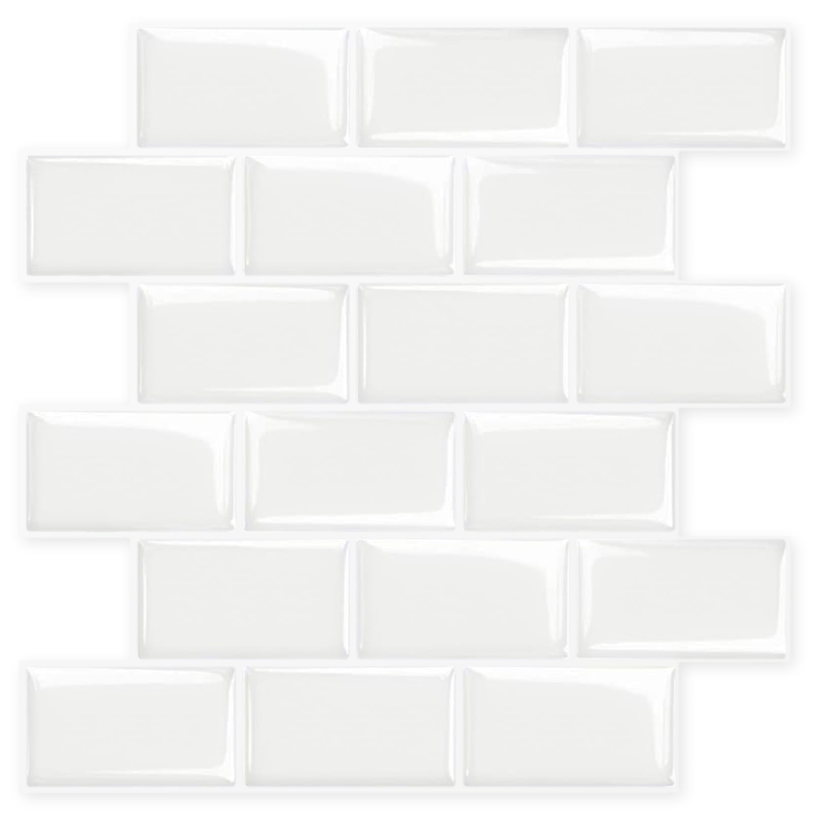 10 Sheets White Subway Tiles Peel and Stick Backsplash for Kitchen