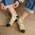 thumbnail image 3 of Pofeuu Whimsical Fox Floral Garden Print 30cm Socks, Adult Running Hiking Socks for Youth and Adult, 3 of 7