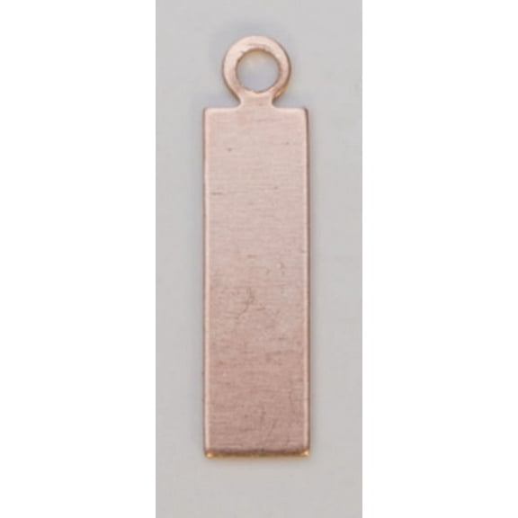 Copper Rectangle with Ring, 24 Gauge, 11/16 by 3/16 Inch, Pack of 6