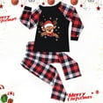 thumbnail image 2 of Odeerbi Christmas Pajamas for Family Holiday Plaid Long Sleeve Family Christmas Pajamas Matching Sets Kids Print Parent-child Suit Two-Piece Sleepwear Xmas Family Matching PJs Set Black, 2 of 5