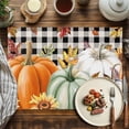 thumbnail image 4 of Green Orange Pumpkin Placemats Set of 4 Maple Leaf Sunflower Heat Insulated Linen Place Mats, Washable Stain-Proof Table Mats for Dining Tables Holiday Decor 13x19inch, 4 of 9