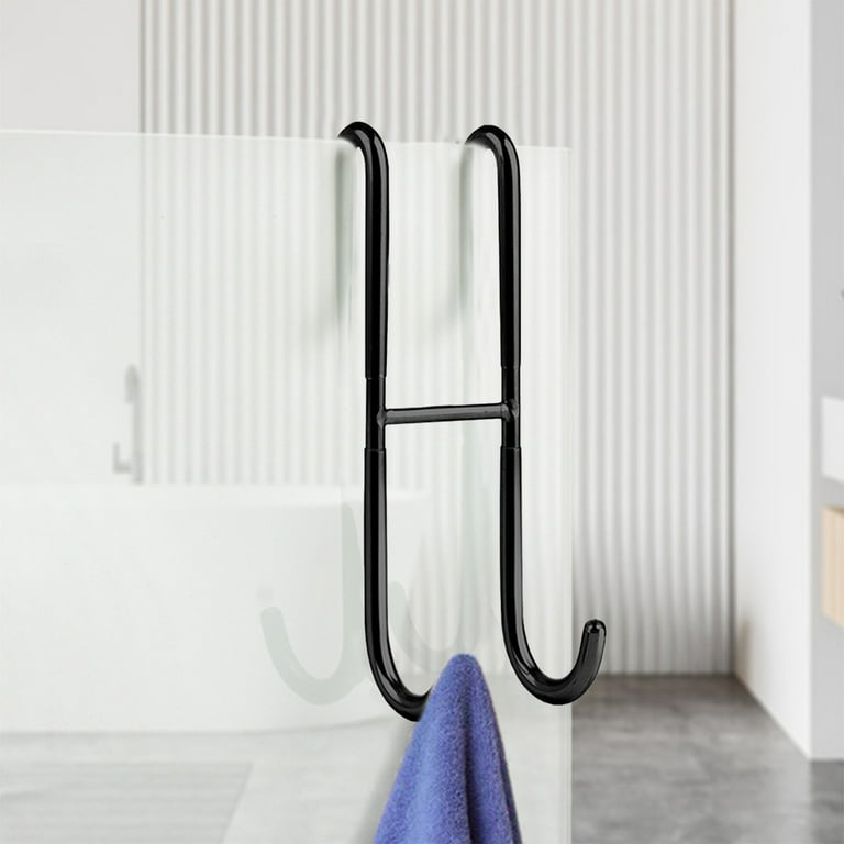 Stainless Steel Over-The-Door Hooks For Shower - 2 Pack, No Drill, For Towels & Razors