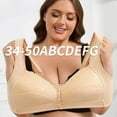 thumbnail image 6 of Hinvhai Plus Size Cozy Wirefree Bras for Women ,Classic Casual Front Closure Bras for Women,Comfortable No Underwire Solid Color Bra for Women Beige 38A, 6 of 9