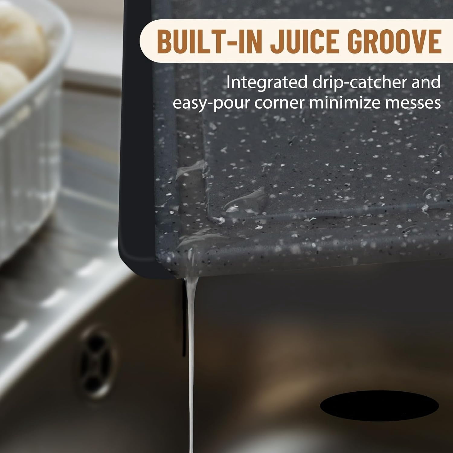 Plastic Cutting Boards for Kitchen, 3-Piece Large Cutting Board Set Dishwasher Safe Chopping Boards with Non-slip Feet and Juice Grooves